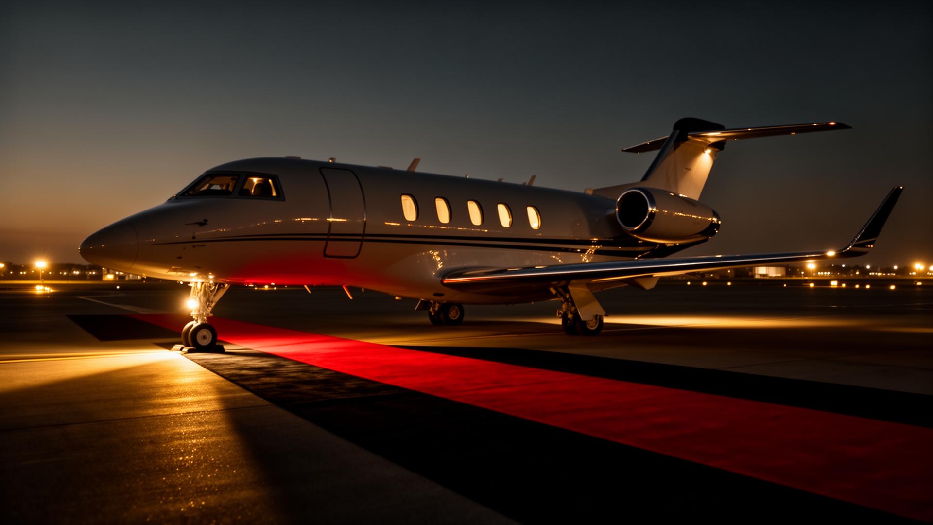 Private jet ready for departure
